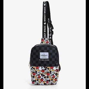 Loungefly Mickey Mouse checkered sling bag